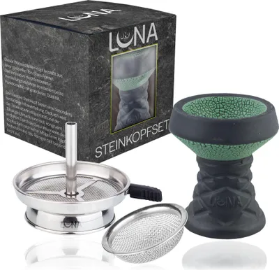 Produktbild von Steinkopf Set mit Kaminaufsatz Grün - inkl. Dichtung und Kopfsieb, universelles Zubehör