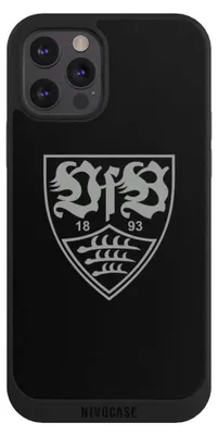Produktbild von NIVOCASE Handyhülle für Apple iPhone 12 Pro  Hülle NIVOpure Case Schwarz Logo Offizielles Lizenzprodukt VfB Stuttgart