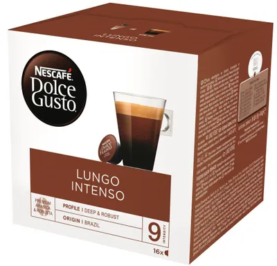 Produktbild von Nescafé Dolce Gusto Lungo Intenso, Kaffeekapsel, Lungo, Dolce Gusto, 16 Tassen, 15 Monat( e), 9/13