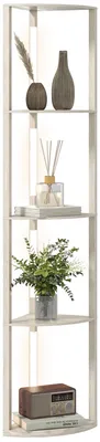 Productafbeelding van HOMCOM LED staande lamp, 24W, met 4 plateaus, E27 fitting, geschikt voor de woonkamer