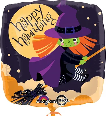 Immagine prodotto di Palloncino in foil Strega dolce Decorazione per festa di Halloween nero-colorato 46x46cm -