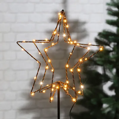 Produktbild von LED 3D Weihnachtsstern Weihnachtsbeleuchtung Außen 52 LEDs Batterie