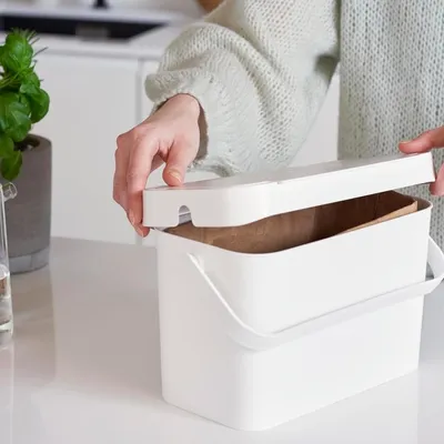 Image de Seau à compost et déchets alimentaires 5 L - blanc