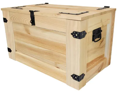Immagine prodotto di Cassa rustica in legno su ruote da 80 cm: dipingila del colore che preferisci