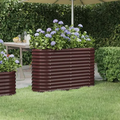 Produktbild von "2026 Promotion" Hochbeet - Pflanzkasten - Verzinkter Stahl 114x40x68 cm - Braun - Beete CC10052