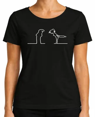 Imagen del producto de La Línea Balum, diseño "Strichmännchen" de Osvaldo Cavandoli, camiseta para mujer, color , talla S