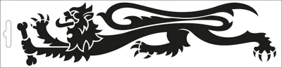 Productafbeelding van Malossi sticker met het zwarte leeuwenlogo, voor de linkerzijde, lengte 23 cm