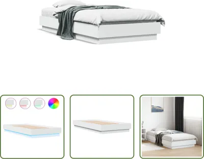Produktbild von The Living Store Bettgestell mit LED Weiß 75x190 cm