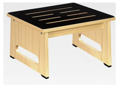 Produktbild von Tritthocker für Erwachsene und Senioren mit rutschfester Gummi-Trittfläche, robuster Holz-Tritthocker mit 204 kg Tragfähigkeit für Schlafzimmer, Küche, Bad und hohe Betten