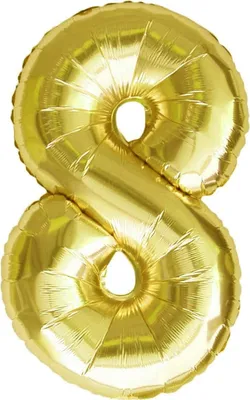 Produktbild von Oblique Unique 1x Folien Luftballon mit Zahl 8 Geburtstag Jubiläum Party Deko Ballon - gold