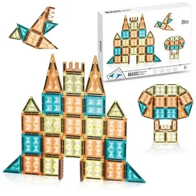 Image de Blocs magnétiques 3D, 28 pièces, jouets éducatifs pour enfants