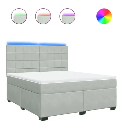 Produktbild von vidaXL Boxspringbett mit Matratze Hellgrau 180x200 cm Samt