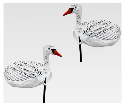 Produktbild von 2er Set Windsack Gänse für maritime Gartendekoration mit Stange