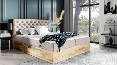 Obrázek produktu pro Manželská postel CHANTELLE 3 - 200x220, béžová + topper