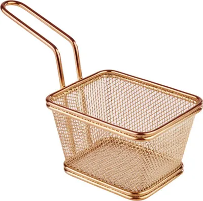 Produktbild von APS 40622 Servier-Frittierkorb SNACKHOLDER, Edelstahl, 10 x 8,5 cm, Höhe 6,5 cm, Kupfer-Look