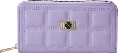 Produktbild von Clayre & Eef Brieftasche 19x10 cm Violett Kunstleder Kleeblatt