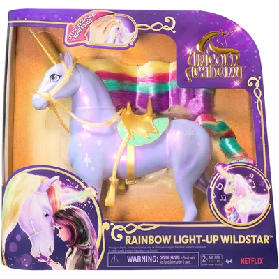 Productafbeelding van Unicorn Academy lichtgevende regenboog eenhoorn Wildstar 28 cm