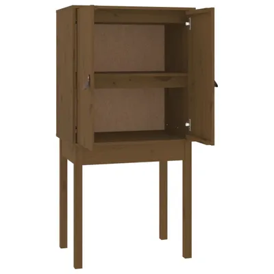 Imagen del producto de Aparador alto madera maciza de pino marrón miel 60x40x120 cm