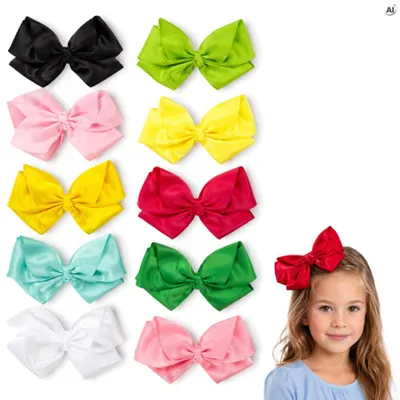 Haarspangen Schleifen 10er Set – Bunte Haarschleifen für Mädchen – Haaraccessoires
