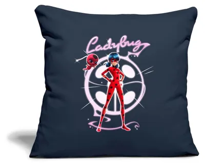 Produktbild von Spreadshirt Miraculous Ladybug Mit Tikki Kissenbezug 45x45 cm, One size, Navy