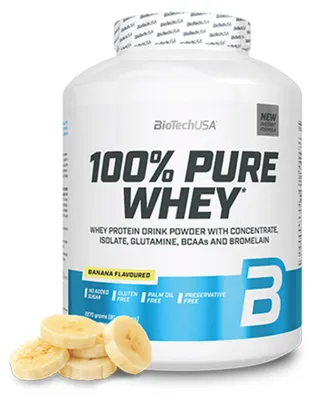 Produktbild von BioTech USA 100% Pure Whey 2270g Dose Banane