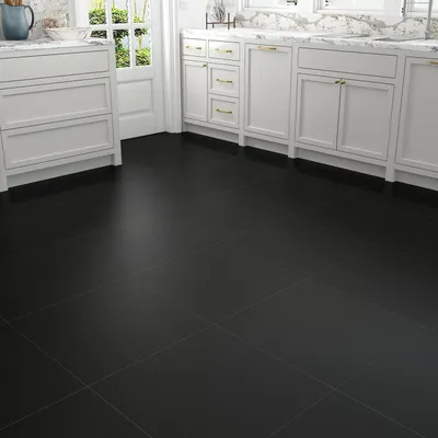 Obrázok produktu pre Samolepiaci PVC podlahový obklad, čierna farba, 30x30 cm / 15 kusov, vodotesný