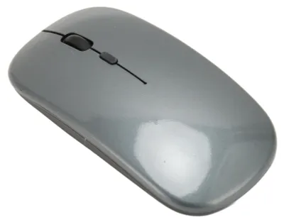 Zdjęcie produktu dla Bezprzewodowa mysz USB – bezprzewodowa mysz komputerowa z akumulatorem i cichą pracą, idealna do pracy, nauki i wypoczynku – kolor szary