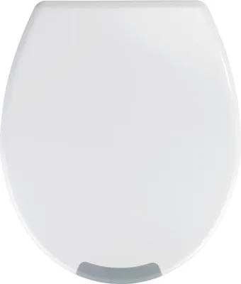 Imagen del producto de Asiento de inodoro WENKO modelo Secura Comfort L, fabricado en duroplástico antibacteriano, con elevación de la superficie del asiento
