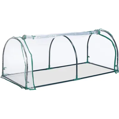 Produktbild von SUNULA Foliengewächshaus Mini-Gewächshaus Tunnel Treibhaus für Blumenbeet 130 x 60 x 50 cm, mit aufrollbare Tür