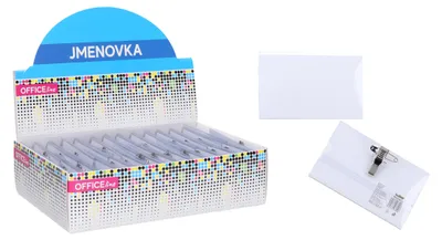 Produktbild von Namensschilder 5,4 x 8,4 cm, 50 Stück in Displaybox