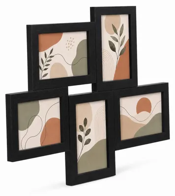 Produktbild von Bilderrahmen Collage für 5 Fotos Galerierahmen Wanddeko für Fotowand - Farbe: Schwarz | Format: 13x18