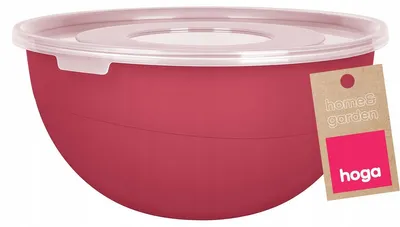 Produktbild von Hoga Küchenschüssel mit Deckel, Bordeauxrot, 5L