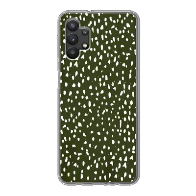 Produktbild von MuchoWow® Handyhülle Schutzhülle Hülle für Samsung Galaxy A32 5G Polka dots - Weiß - Schwarz Silikon Softcase Handy Hülle - Softcase