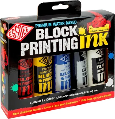 Produktbild von Essdee Blockdruckfarbe Set 5x100 ml Primärfarben für Kinder