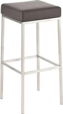Produktbild von TPFLiving Barhocker Montana E5 Gestell Edelstahl Kunstleder Braun