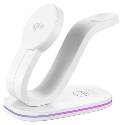 Immagine prodotto di Base di ricarica wireless 3-in-1 universale per smartphone, orologio e cuffie