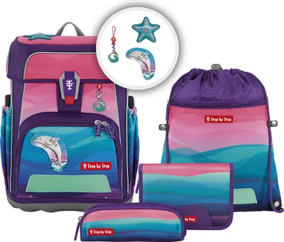 Produktbild von Step by Step-CLOUD|Step by Step|hama CLOUD OCEAN Schulranzen-Set Dolphin Lana, 5-teilig