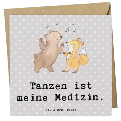 Produktbild von Mr. & Mrs. Panda Klappkarte Hase Tanzen - Grau Pastell - Geschenk, Sportler, faltkarte, anlasskarte, Glückwunschkarte, Grußkarte, Tanzkurs, gehen, doppelkarte, Tanzschule