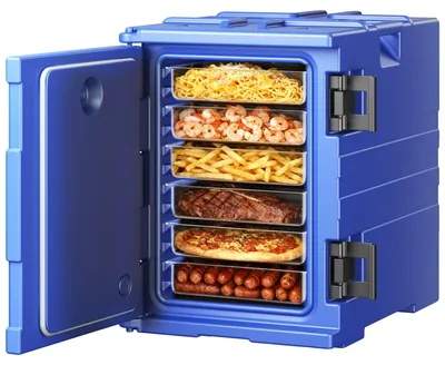 Image de VEVOR Porte-repas isolé Boîte de maintien au chaud pour la gastronomie 90 L, Porte-repas avec doubles boucles & poignées, Porte-repas Boîte de transport de denrées alimentaires