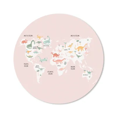 Produktbild von MuchoWow® Mauspad Mousepad Weltkarte - Kinder - Dinosaurier 30x30 cm - Mousepads - Maus Mat - Pad - Mausunterlage - Tischunterlage - Schreibtischmatten
