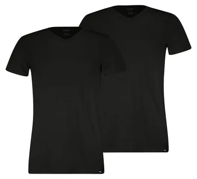 Produktbild von Alltags V-Ausschnitt T-Shirt 2er-Pack – Schwarz – S