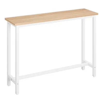 Produktbild von WOLTU 1x Bartisch Bistrotisch Stehtisch Esstisch, Metallgestell, Tischplatte aus MDF, Helle Eiche, 140x40x100cm(BxTxH)