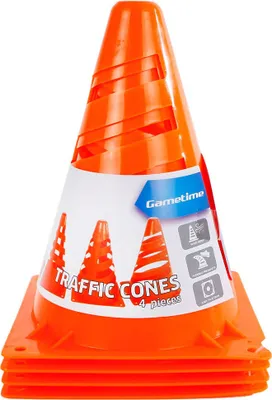 Produktbild von Satz mit 4 orangefarbenen Sportkegeln