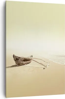 Produktbild von Bild auf Leinwand - Leinwandbild - Einteilig - £ódŸ Wrack Meer - 70x100cm - Wand Bild - Wanddeko - Wandbilder - Leinwanddruck - Kunstdruck - Wanddekoration - Leinwand bilder - Wandbild - PA70x100-5123