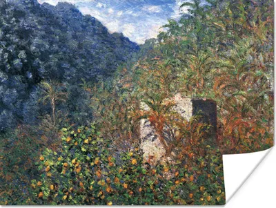 Produktbild von MuchoWow® Poster Das Tal von Sasso - Gemälde von Claude Monet 120x90 cm - Wandbild