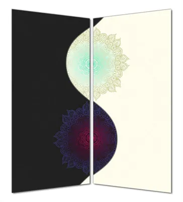 Produktbild von Wallario selbstklebende Duschrückwand 160 x 180 cm mit Motiv Mandalas - Yin Yang - Wandverkleidung mit Hochglanzlaminat in Glasoptik
