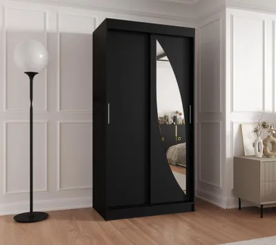 Produktbild von Kleiderschrank 100 cm SUDENA mit Schiebetüren - schwarz