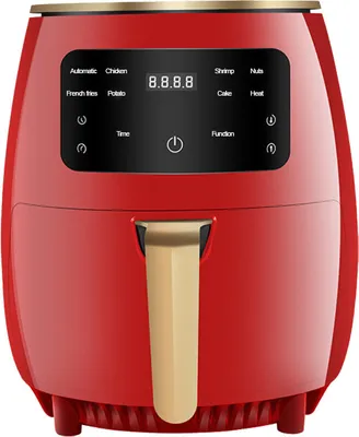 Produktbild von AIORBER Heißluftfritteuse, 4,5 Liter Fassungsvermögen, mit Touchscreen, Smart Timer, leicht zu reinigen, für den Hausgebrauch, 1500 W, Rot