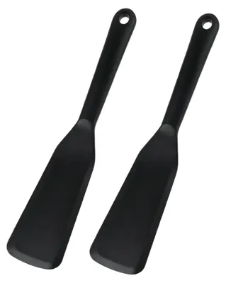 2er-Set Silikon-Pfannenwender, hitzebeständig, 25,4 cm, schwarz
