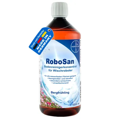 Produktbild von Wischroboter Bodenreiniger - Konzentrat 1000 ml RoboSan mit Bergfrühling-Duft HERRLAN-Qualität